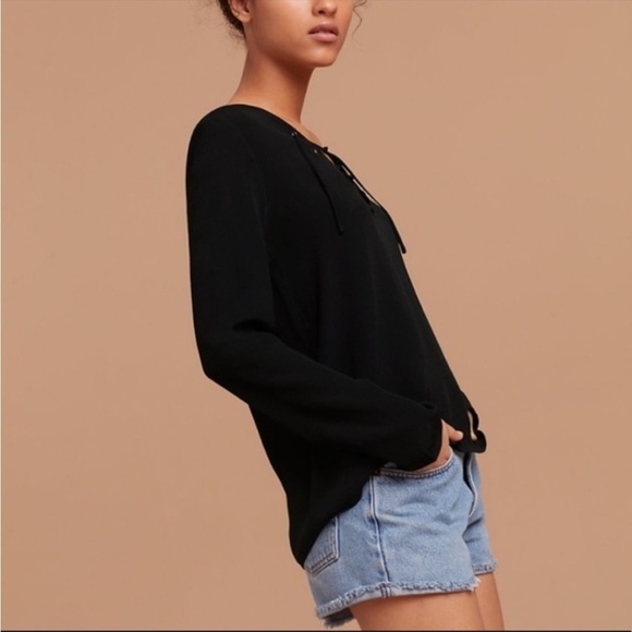 ARITZIA Wilfred Free Redling Lace Up Blouse - Picture 4 of 11